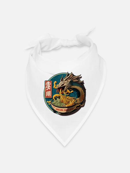 Ramen Dragon: A Fiery Hunger for Noodles - Bandana - white - Front