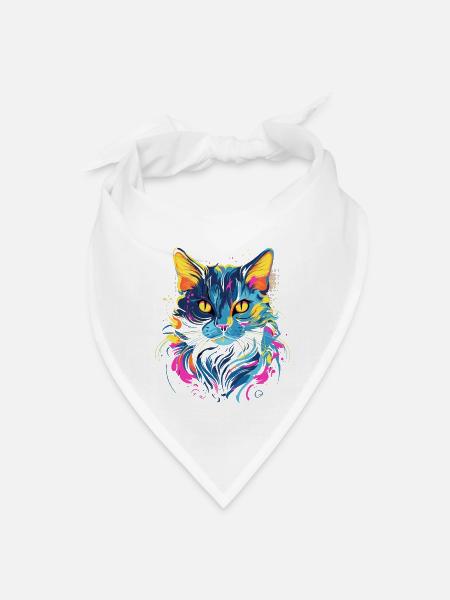 Blue Cat - Bandana - white - Front