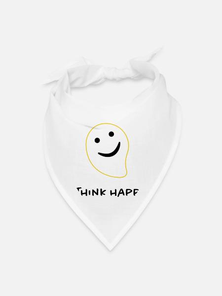 Think Happy - Bandana - white