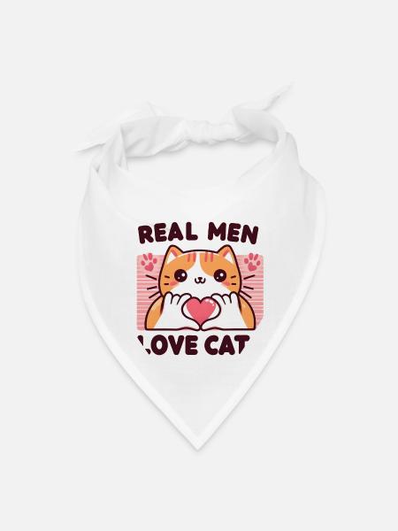 real men love cats - Bandana - white