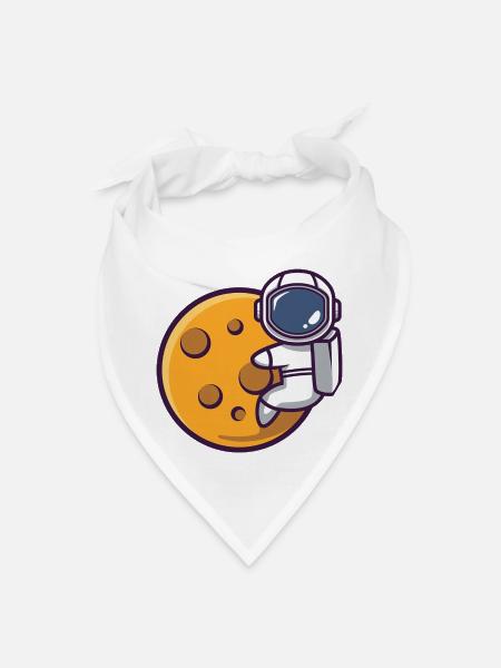 Astronaut hugging a moon - Bandana - white