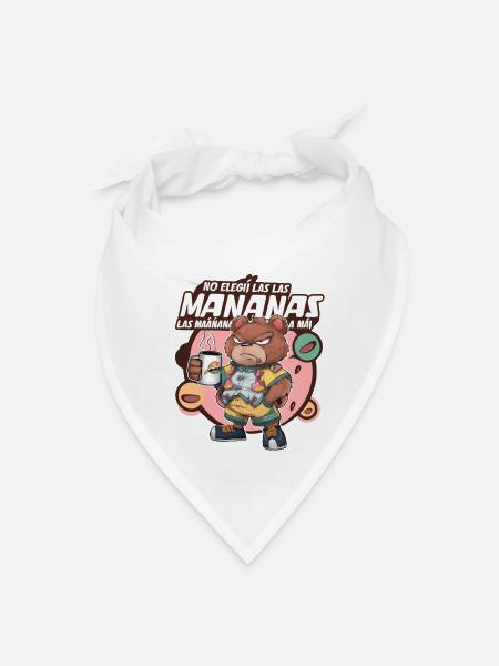 "Grumpy Bear Morning Brew" 🐻☕️ - Bandana - white - Front