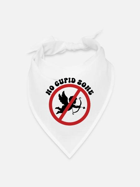 No Cupid Zone - Bandana - white - Front