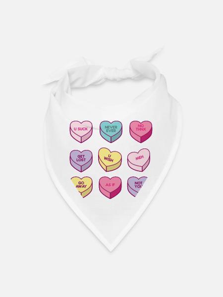 Sassy Anti Valentines Day Conversation Candy - Bandana - white