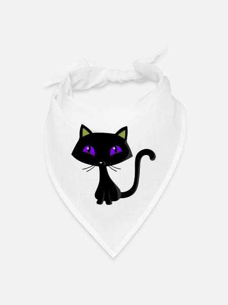 Black Cat - Bandana - white