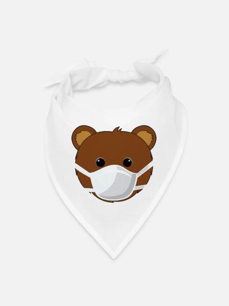 Masked bear. - Bandana - white - Front