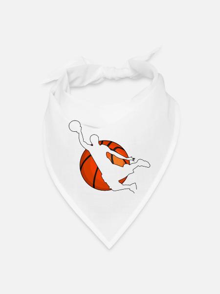 Basketball Player Slam Dunk Dunking Love Fan Sport - Bandana - white