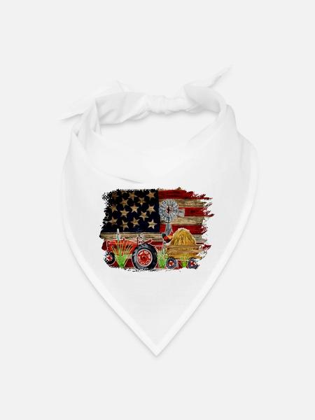 Farm sublimation Farm USA Flag Patriotic Farming - Bandana - white - Front