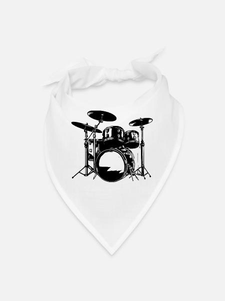 Drum Kit - Bandana - white - Front