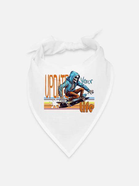 Update Your Life Skeleton Skate - Bandana - white - Front