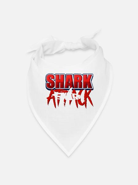 Shark Attack Bold Graphic - Bandana - white - Front