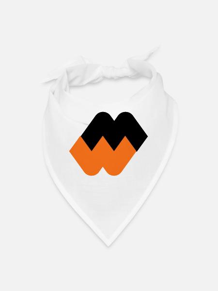 Orange W Emblem Abstract - Bandana - white