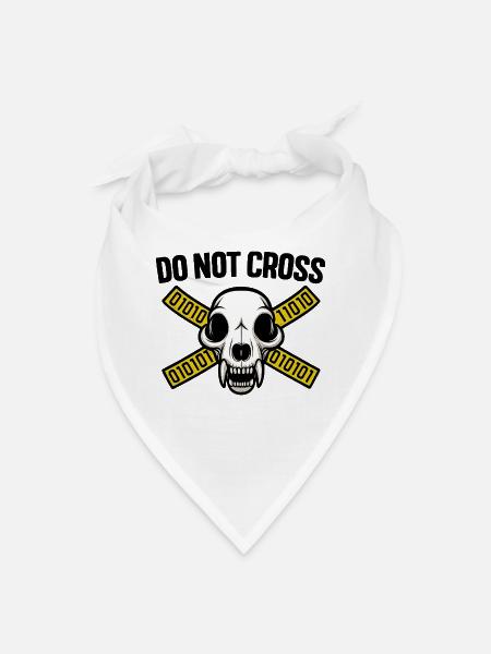 Dont Cross Skull Binary Tape - Bandana - white - Front