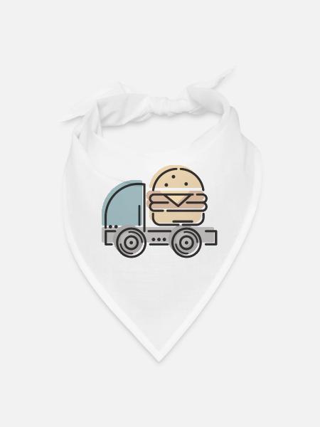 Burger truck pictured - Bandana - white - Front
