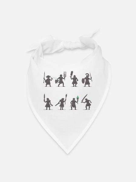 Medieval Warrior Silhouettes - Bandana - white