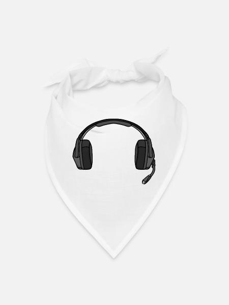 Headphones with mic - Bandana - white - Front