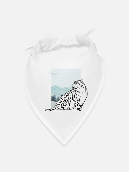 Snow Leopard landscape - Bandana - white - Front