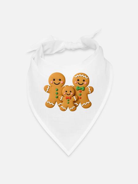 Gingerbread Family Trio - Bandana - white