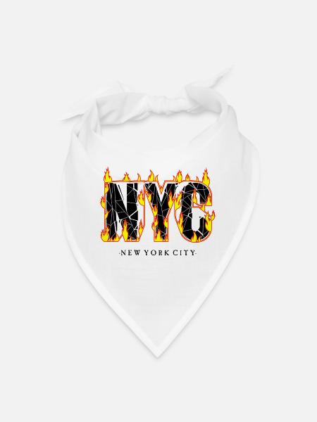 Flame Outline WYS Wordmark - Bandana - white - Front
