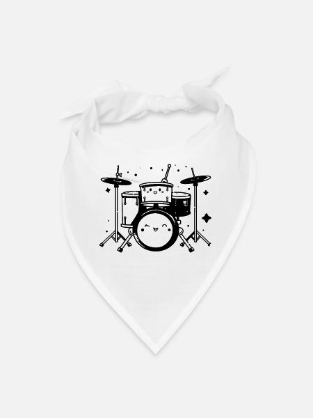 Drum Kit Comic Look - Bandana - white - Front
