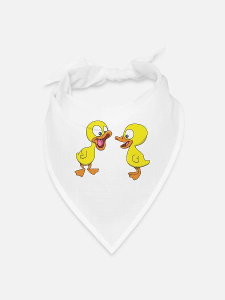 Quirky Duck Duo Illustration - Bandana - white - Front