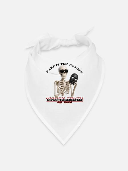 Funny Skeleton Unmasking - Bandana - white - Front