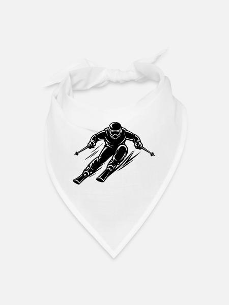 Olympic Ski Racer - Bandana - white - Front