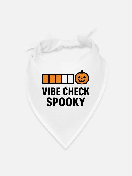Vibe Check Spooky Halloween Tee - Bandana - white