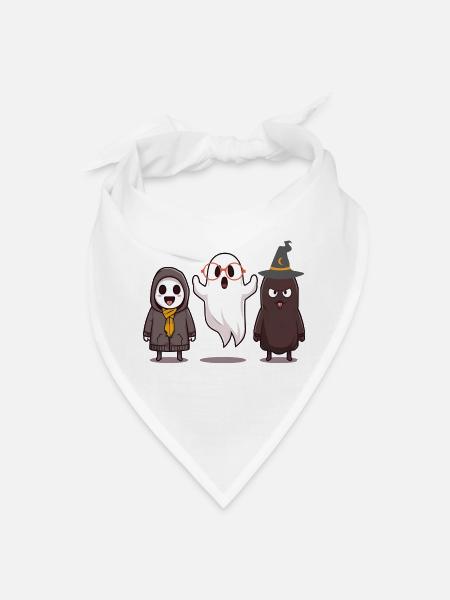 Trio Ghosts in Halloween Attire - Bandana - white - Front