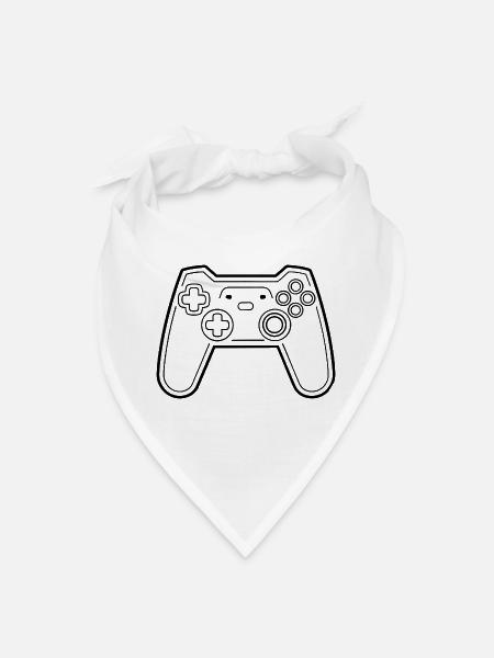 Game Controller Line Art - Bandana - white - Front