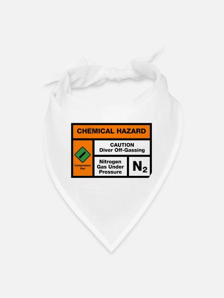Diver funny sign: Nitrogen - Bandana - white - Front