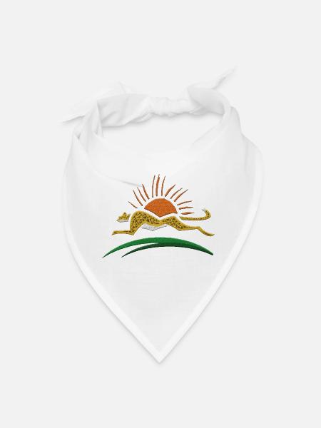 Geometric Running Cheetah Sunset Badge Vector - Bandana - white - Front