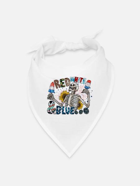Red White And Blue - Bandana - white