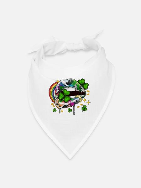 St Patricks Day Lips - Bandana - white