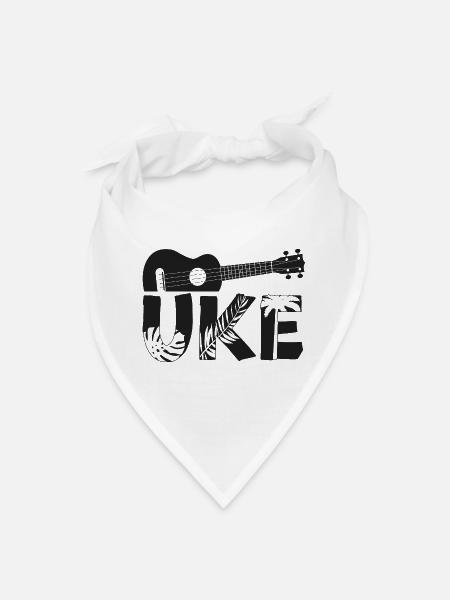 Hawaiian Ukulele Uke Uke - Bandana - white - Front