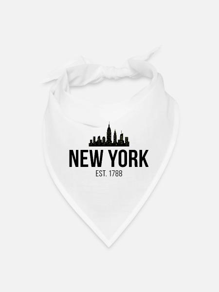 New York Skyline Lights Emblem - Bandana - white