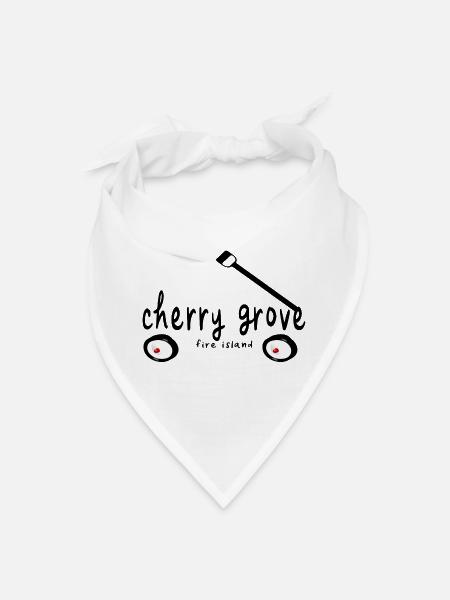 Cherry Grove Fire Island NY wagon word lesbian - Bandana - white - Front