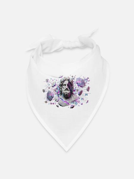 Marble Sage in Neon Circuit - Bandana - white - Front
