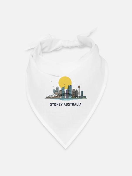 Sunlit Sydney Skyline - Bandana - white - Front