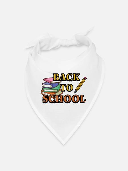 Back to School Books & Pencil Graphic - Bandana - white - Front