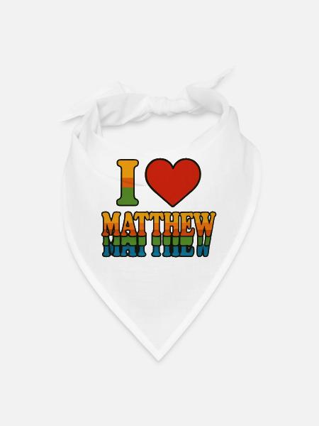 I Love Matthew Rainbow Retro - Bandana - white - Front