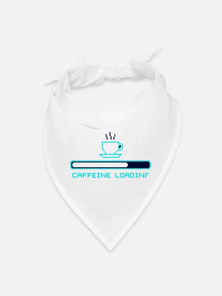 Funny Pixel Art Caffeine Loading Coffee Mug - Bandana - white - Front