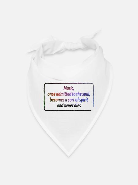Music Soul Quote Rainbow Text - Bandana - white