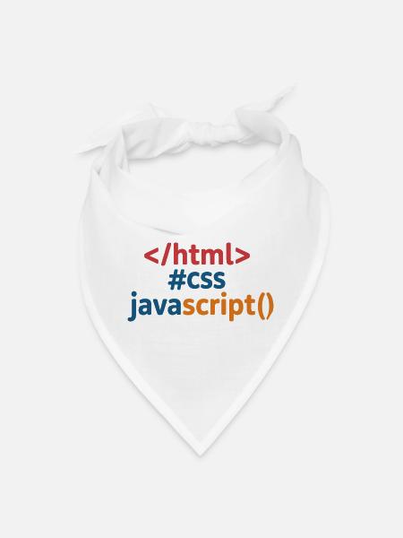 HTML CSS JavaScript Web Developer Code - Bandana - white - Front