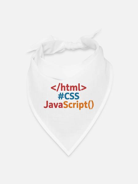 HTML CSS JavaScript Funny Developer Code - Bandana - white - Front