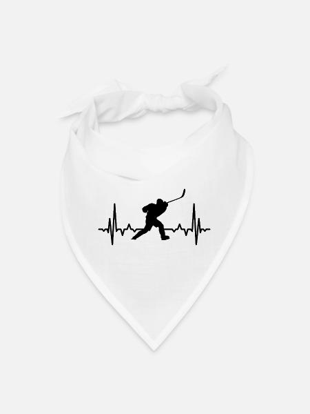 Ice Hockey Player ECG Heartline - Bandana - white - Front