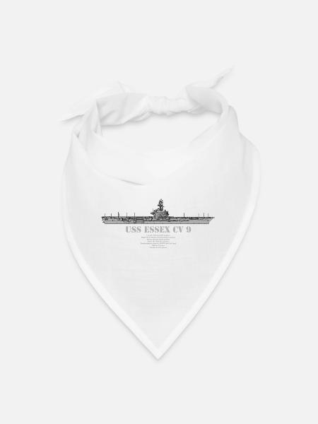 USS ESSEX  CV 9 - Bandana - white - Front