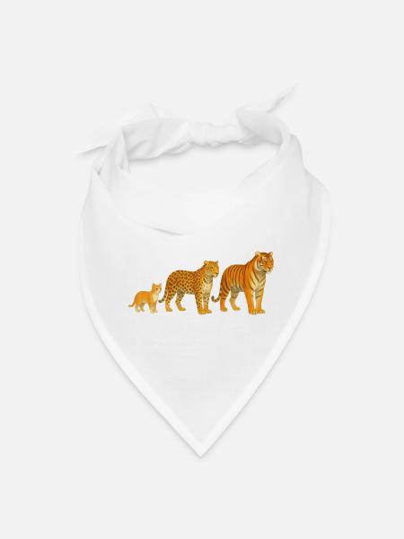 Big Cat Evolution Cute Domestic Cat to Tiger - Bandana - white