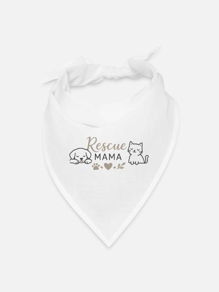 Rescue Mama Dog Cat Lover Gift Design - Bandana - white