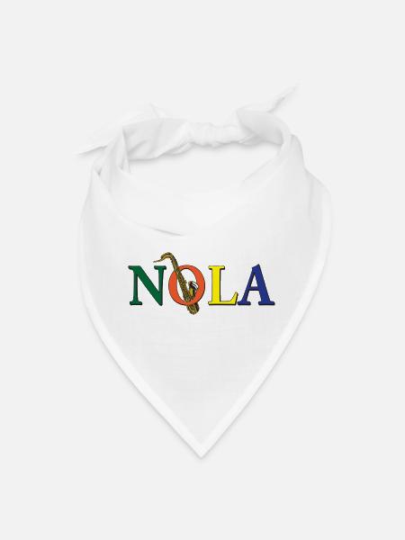 NOLA Saxophone Logo Jazz - Bandana - white - Front